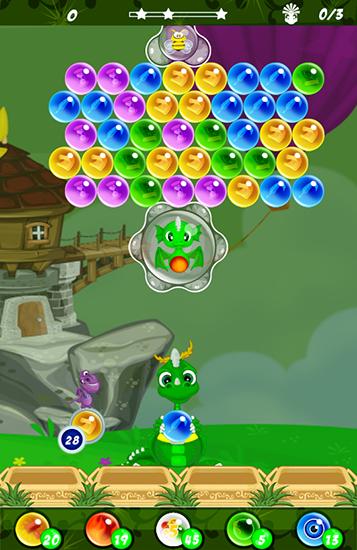 Gameplay of the Bubble dragon: Saga. Bubble shooter for Android phone or tablet.