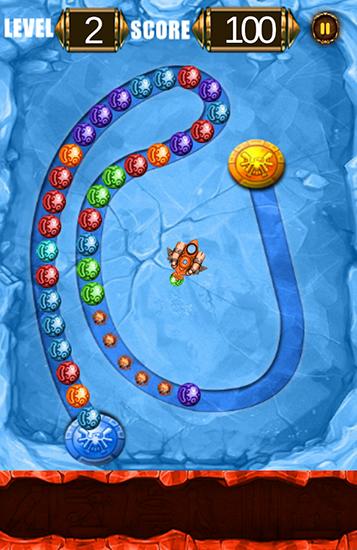 Gameplay of the Bubble marbles shooter puzzle for Android phone or tablet.