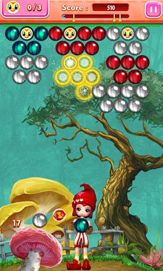 Gameplay of the Bubble pixie quest for Android phone or tablet.