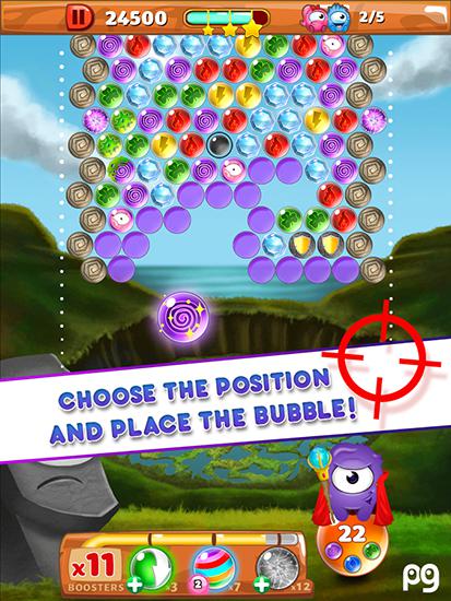 Gameplay of the Bubble pop: Guriko for Android phone or tablet.