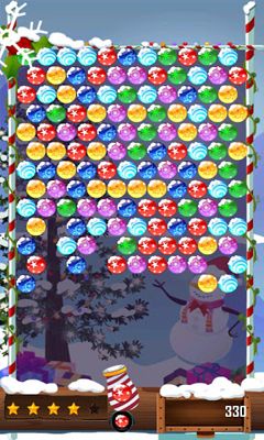 Gameplay of the Bubble Shooter Christmas HD for Android phone or tablet.