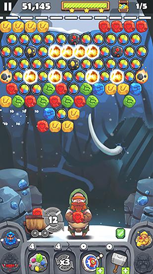 Gameplay of the Bubble shooter: Treasure pop for Android phone or tablet.