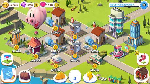 Gameplay of the Build away! Idle city builder for Android phone or tablet.