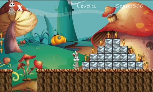 Gameplay of the Bunny run by Roll games for Android phone or tablet.