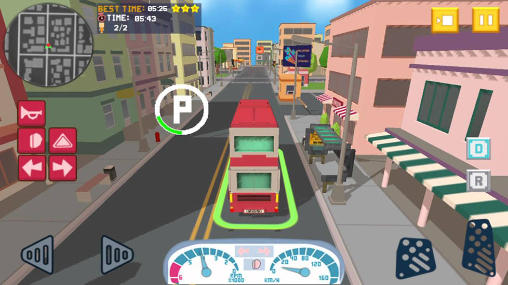 Gameplay of the Bus simulator: City craft 2016 for Android phone or tablet.