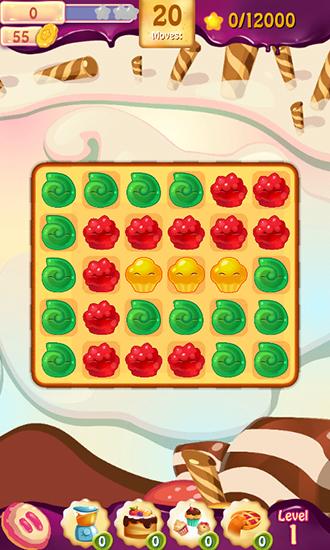 Gameplay of the Cake splash: Sweet bakery for Android phone or tablet.