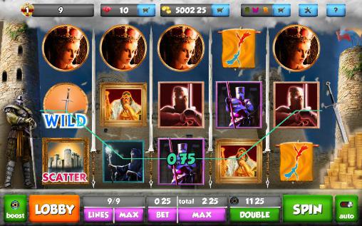 Gameplay of the Camelot slots for Android phone or tablet.