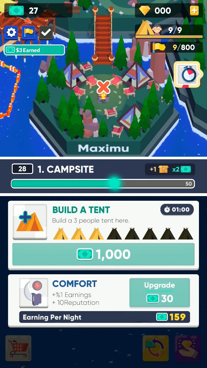 Camping Empire Tycoon : Idle - Android game screenshots.