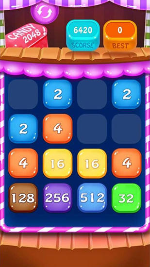 Gameplay of the Candy 2048 for Android phone or tablet.
