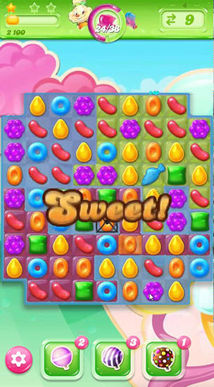 Gameplay of the Candy crush: Jelly saga for Android phone or tablet.