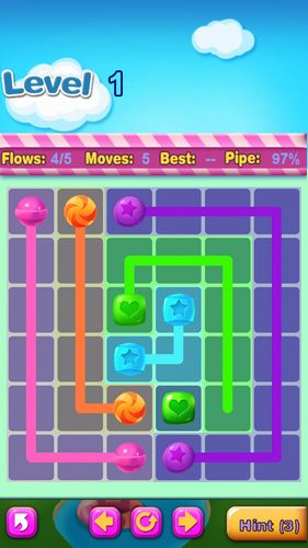 Gameplay of the Candy flow for Android phone or tablet.
