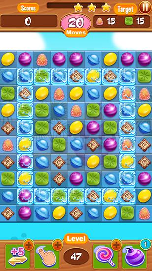 Gameplay of the Candy garden 2: Match 3 puzzle for Android phone or tablet.