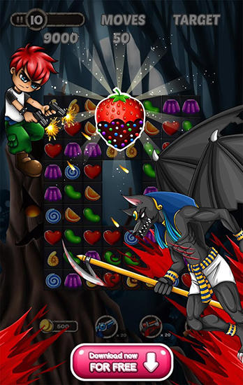 Gameplay of the Candy zombie for Android phone or tablet.