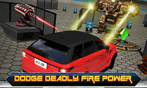 Gameplay of the Car vs. robots: Demolition 2016 for Android phone or tablet.