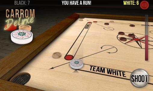 Gameplay of the Carrom deluxe for Android phone or tablet.