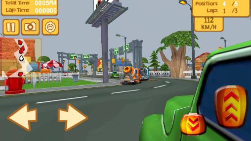 Gameplay of the Cartoon race 3D: Car driver for Android phone or tablet.