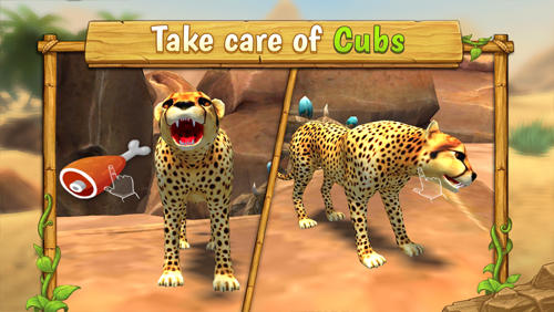 Cheetah family sim - Android game screenshots.