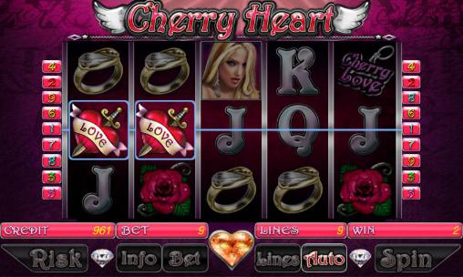Gameplay of the Cherry heart slot for Android phone or tablet.