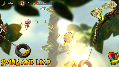 Gameplay of the Chimpact run for Android phone or tablet.