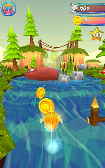 Gameplay of the Choppy fish: 3D run for Android phone or tablet.