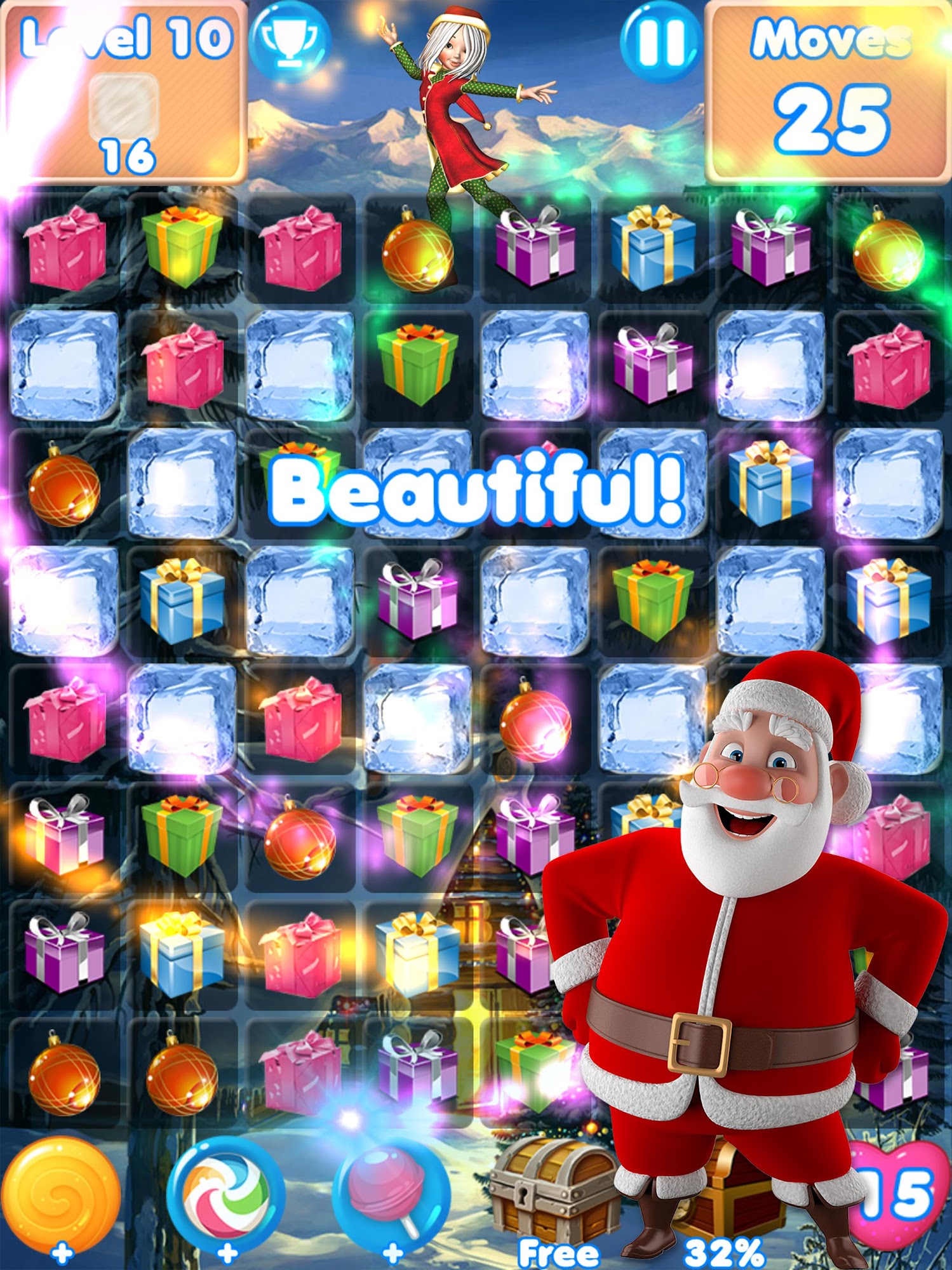 Christmas Games - santa match 3 games without wifi - Android game screenshots.