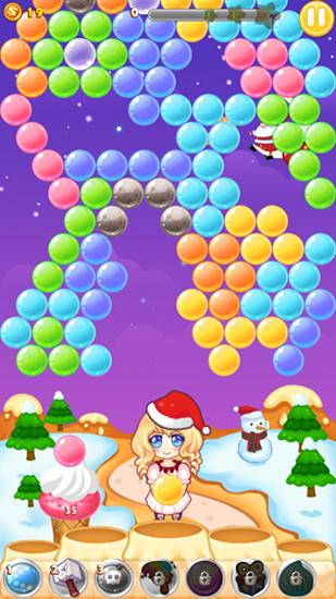 Gameplay of the Christmas bubble for Android phone or tablet.