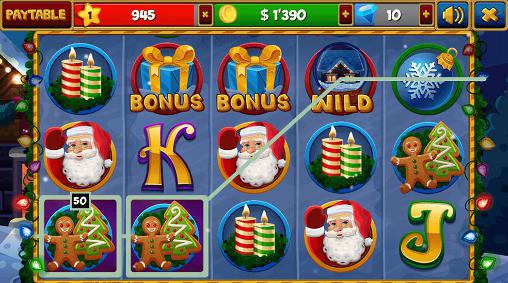 Gameplay of the Christmas slots machines for Android phone or tablet.