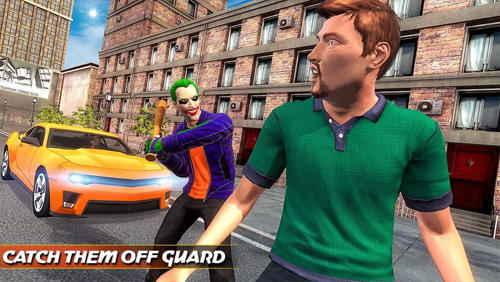 City gangster clown attack 3D - Android game screenshots.