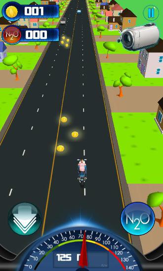 Gameplay of the City moto traffic racer for Android phone or tablet.