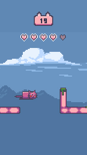 Climbing pink cat - Android game screenshots.