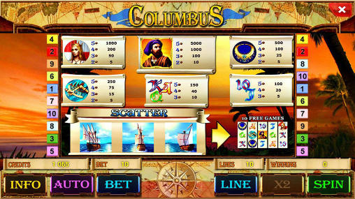 Gameplay of the Columbus deluxe slot for Android phone or tablet.