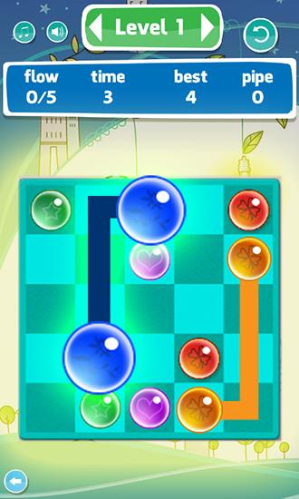 Gameplay of the Connect bubble: Flow frenzy for Android phone or tablet.
