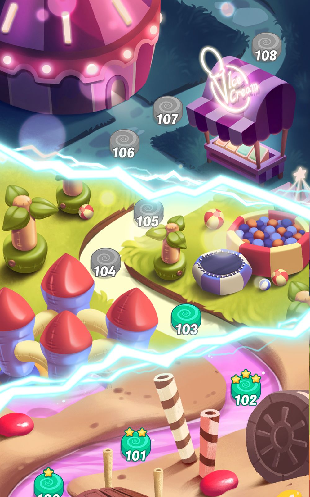 Cookie Rush Match 3 - Android game screenshots.