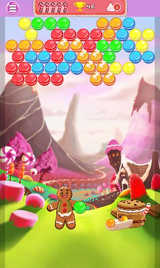 Gameplay of the Cookie pop: Bubble shooter for Android phone or tablet.