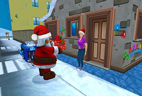 Crazy Santa moto: Gift delivery - Android game screenshots.
