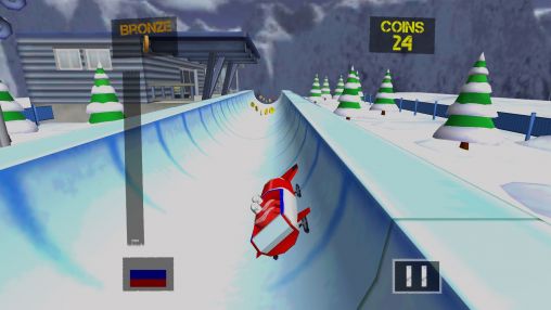 Gameplay of the Crazy bobsleigh: Sochi 2014 for Android phone or tablet.