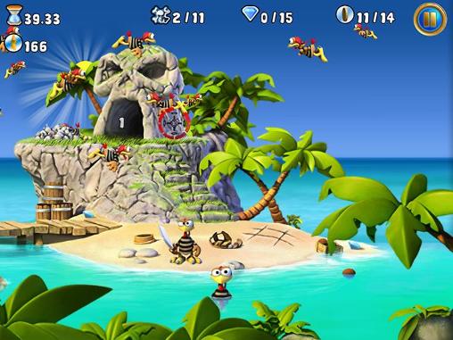 Gameplay of the Crazy chicken pirates for Android phone or tablet.