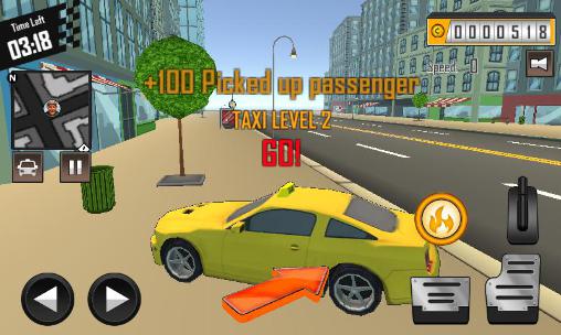 Gameplay of the Crazy driver: Taxi duty 3D part 2 for Android phone or tablet.
