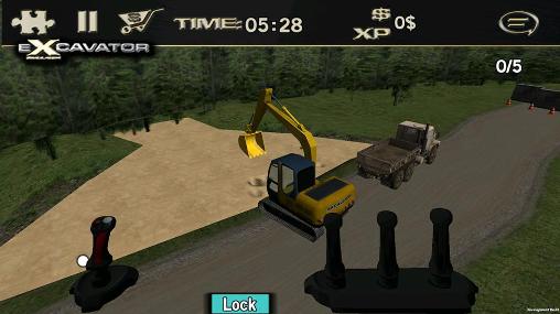 Gameplay of the Crazy excavator simulator for Android phone or tablet.