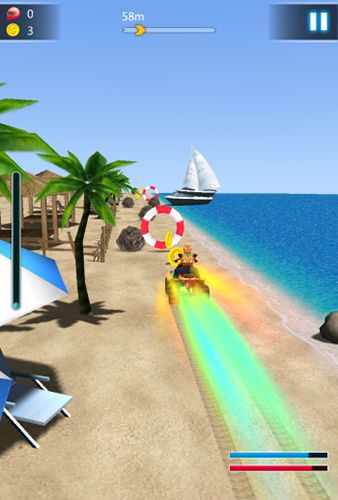 Gameplay of the Crazy speed: Beach moto racing for Android phone or tablet.