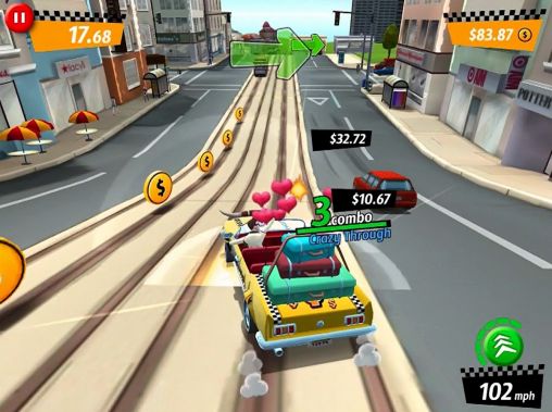 Gameplay of the Crazy taxi: City rush for Android phone or tablet.