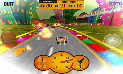 Gameplay of the CrazyKartOON for Android phone or tablet.