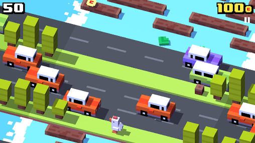 Gameplay of the Crossy road for Android phone or tablet.
