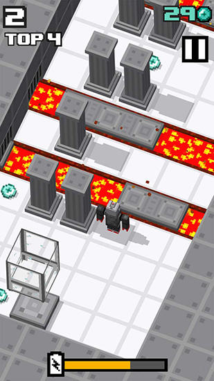 Gameplay of the Crossy robot: Combine skins for Android phone or tablet.