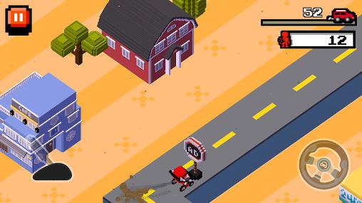 Gameplay of the Crush road: Road fighter for Android phone or tablet.