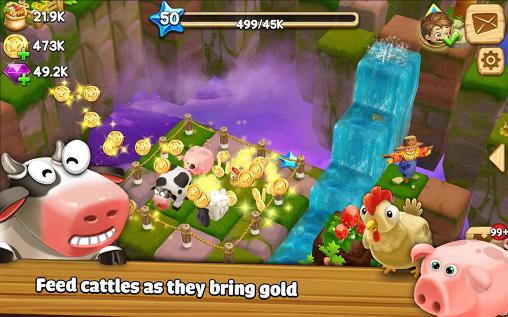 Gameplay of the Cube skyland: Farm craft for Android phone or tablet.