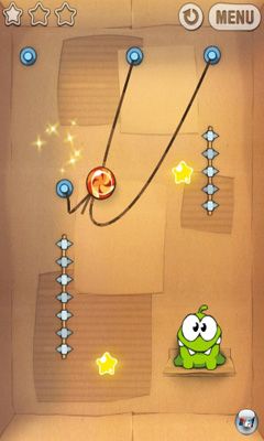 Gameplay of the Cut the Rope for Android phone or tablet.