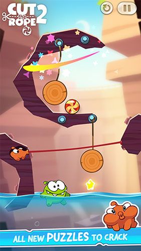 Gameplay of the Cut the rope 2 for Android phone or tablet.