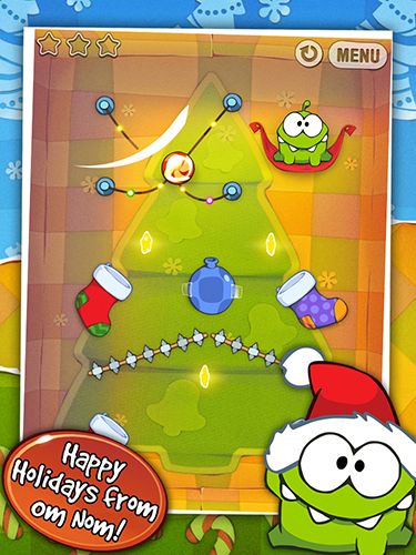 Gameplay of the Cut the rope: Holiday gift for Android phone or tablet.