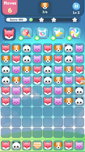 Cutie paws: Oriplay match 3 game - Android game screenshots.